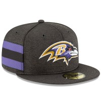 Men's Baltimore Ravens New Era Black 2018 NFL Sideline Home Official 59FIFTY Fitted Hat 3058369